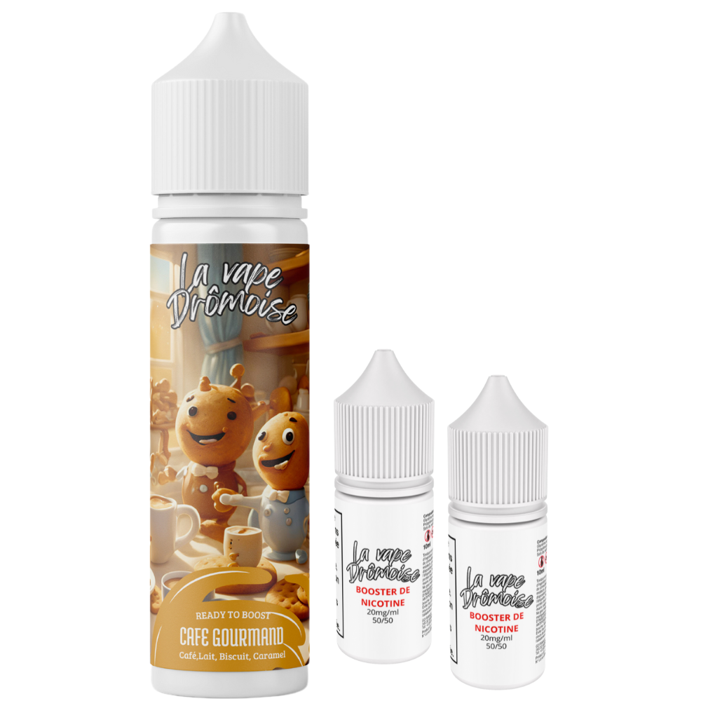 Pack eliquide menthe glaciale l'ours polaire 50ml + boosters nicotine  20mg/ml -